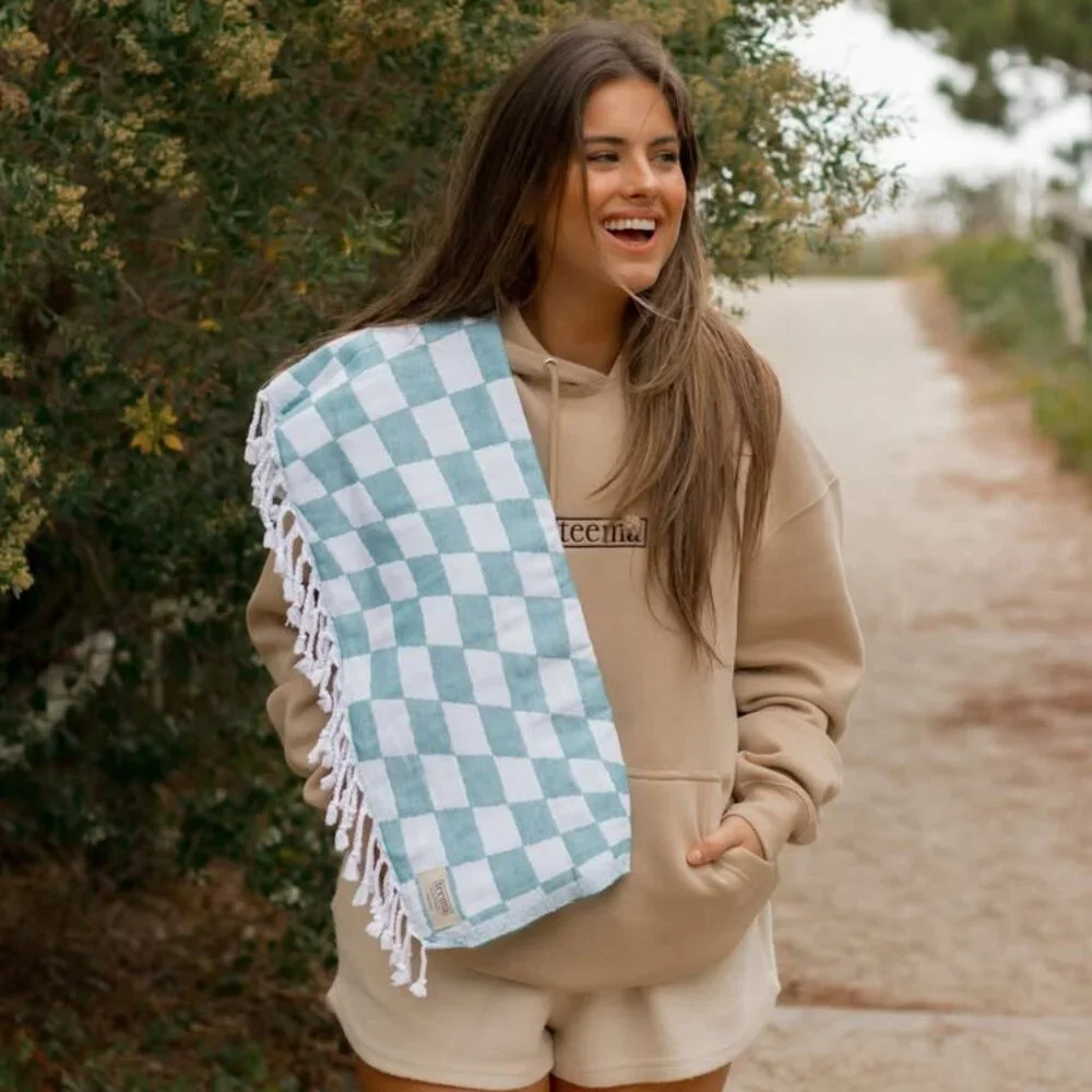 NEW with TAGS Teema The Aqua Checkmate Towel